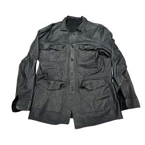 Diesel Leather Field Military Shirt Jacket Men's Large Utility Streetwear Y2K